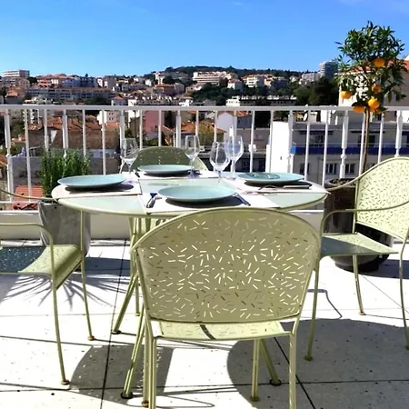 Semesterbostad Sea View Terrace Penthouse Garage Walk To The Palais *