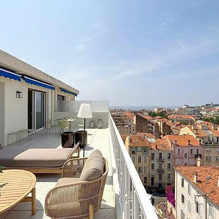 Sea View Terrace Penthouse Garage Walk To The Palais Nyaraló Cannes